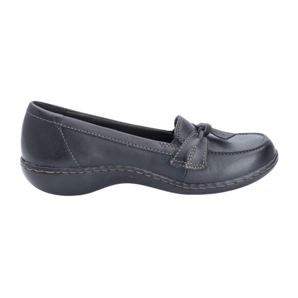 Clarks Shoes - Clarks Women’s Ashland Bubble Slip-On Loafers Black | Comfortable Dress Shoes